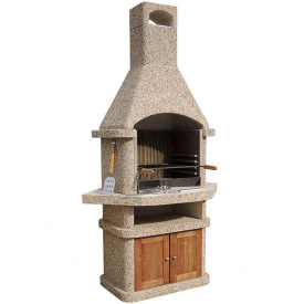 Камин барбекю Сицилия угловой с дверцами