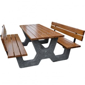 Стол с лавочками комплект со спинкой Гарден для беседки дачи