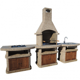 Камін барбекю вуличний Сицилія в комплекті з дверцятами