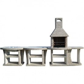 Камін барбекю вуличний Каїр з малим і двома великими столами