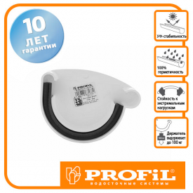 Заглушка ринви Profil ліва L 90 біла