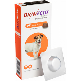 Жувальна таблетка Бравекто від бліх і кліщів для собак 4,5-10 кг