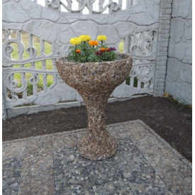 Вазон садовий для квітів Глорія бетонний Галька коричнева