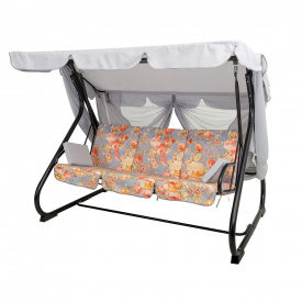 Садовая качеля-диван Vitan Вилла бязь цветы на сером фоне металлическая разборная