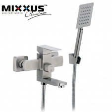 Смеситель для ванны короткий нос MIXXUS Kub (Chr-009), Польша (нержавеющая сталь)