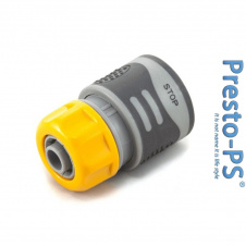 Коннектор прорезиненный 1/2-5/8 с аквастопом для шланга Presto-PS 4110T
