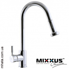 Смеситель для кухни Ухо Mixxus Premium HANS (Chr-014) с выдвижной лейкой