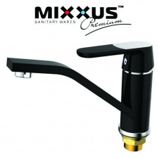 Змішувач для умивальника ялинка на гайці 15см MIXXUS Missouri Black чорний Chr-004