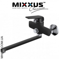 Змішувач для ванни, довгий ніс Mixxus Oregon Black перемикання на кнопці Chr-006
