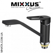 Змішувач для кухні ялинка на гайці 25 см Mixxus Nevada Black Chr-004