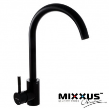 Смеситель для кухни Ухо MIXXUS Sus Black черный (Chr-011), Польша (нержавеющая сталь)