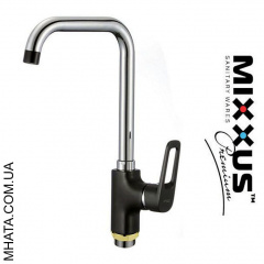 Змішувач для кухні Вухо на гайці Mixxus Nevada Black Chr-014 Житомир