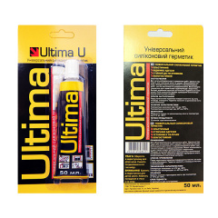Универсальный герметик в тюбике силиконовый прозрачный ULTIMA 50 ml ПТ-1020 Кропивницкий