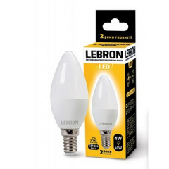 LED лампа Lebron L-С37 4W Е27 3000K 320Lm кут 220° Хмельницький