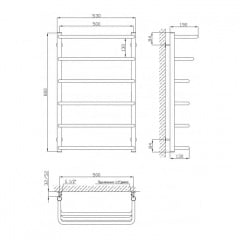 Полотенцесушитель Kosser Каскад Скоба 700х530/6 ДКС04 Хуст