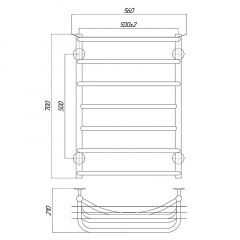 Электрический полотенцесушитель KOSSER Канна 700x500/8 ER ДК01ER Лозова