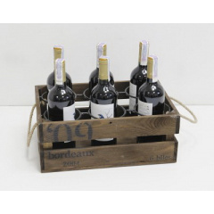 Підставка для вина Холодна ковка Прованс Ящик на 6 пляшок коричневий Івано-Франківськ