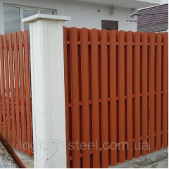 Паркан двосторонній 0,5 мм мат теракотовий (RAL 8004) (Корея) Ужгород