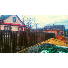 Штахетник двухсторнонний під дерев'яний Темне дерево Житомир