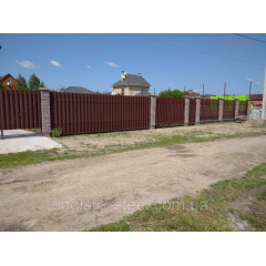 Штакетник двосторонній мат 0,5 мм. Трапеція Коричневий (RAL 8017) (Корея) Івано-Франківськ