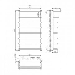 Полотенцесушитель Kosser Каскад Скоба 900х530/8 ДКС07 Чернігів