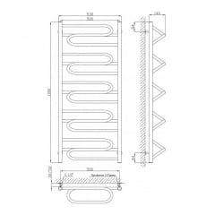 Полотенцесушитель Kosser Ілюзія 1100х530 (ДІ07) Умань