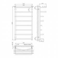 Полотенцесушитель Kosser Канна 1000х530/8 (ДК02) Вараш