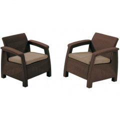 Набір з двох крісел Keter Corfu duo коричневий Мукачево