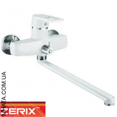 Змішувач для ванни довгий ніс Zerix Z2230-7 Euro White Chr-006 Миколаїв