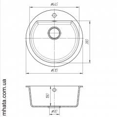 Кухонная гранитная мойка Адамант Prizma 590x500x200 Киев