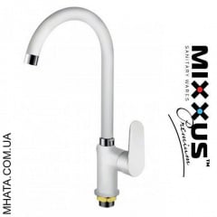 Змішувач для кухні Вухо на гайці Mixxus Colorado White (Chr-014) Умань