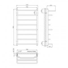 Полотенцесушитель Kosser Лотос 900х530/8 (ДЛ02) Славута