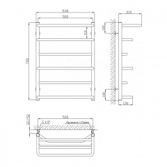 Полотенцесушитель Kosser Ілюзія 900х530 (ДІ06) Полтава