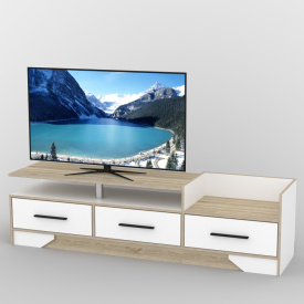 Тумба под телевизор Тиса Мебель ТВ-344 Дуб сонмоа Белый
