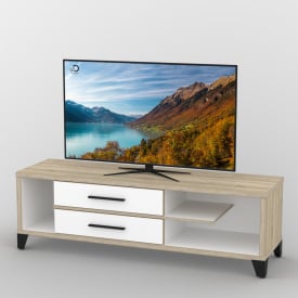 Тумба под телевизор Тиса Мебель ТВ-328 Дуб сонмоа Белый
