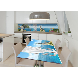 Наклейка 3Д вінілова на стіл Zatarga «Ластівчине гніздо» 600х1200 мм для будинків, квартир, столів, кав'ярень, кафе