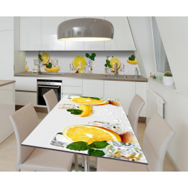 Наклейка 3Д виниловая на стол Zatarga «Холодный лимон» 650х1200 мм для домов, квартир, столов, кофейн, кафе