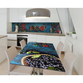 Наклейка 3Д виниловая на стол Zatarga «Ягодный дар» 600х1200 мм для домов, квартир, столов, кофейн, кафе