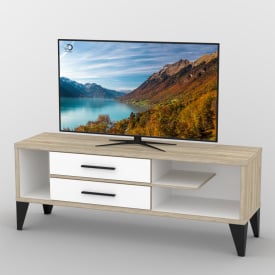 Тумба под телевизор Тиса Мебель ТВ-329 Дуб сонмоа Белый