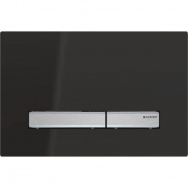 Смывная клавиша Geberit Sigma50 двойной смыв металл хромированный и черный пластик RAL 9005 115.788.DW.2