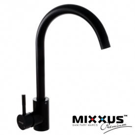 Змішувач для кухні Вухо MIXXUS Sus Black 011 чорний, Польща (нержавіюча сталь)