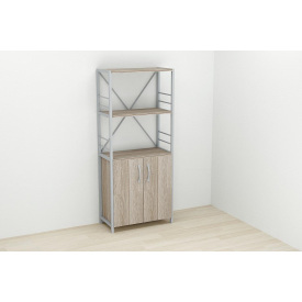 Этажерка 3/60 Ferrum-decor Серии Конект с тумбой 144x60x28 Серый ДСП Сонома Трюфель (FD1039)