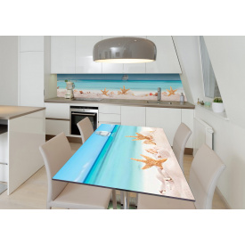 Наклейка 3Д виниловая на стол Zatarga «Морские звёзды» 650х1200 мм для домов, квартир, столов, кофейн, кафе