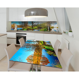 Наклейка 3Д виниловая на стол Zatarga «Весенние плавни» 600х1200 мм для домов, квартир, столов, кофейн, кафе