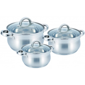 Набор кастрюль из нержавеющей стали с крышками Benson BN-198 6 шт