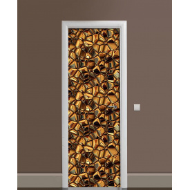 Наклейка на дверь Zatarga «Золотые слитки» 650х2000 мм виниловая 3Д наклейка декор самоклеящаяся