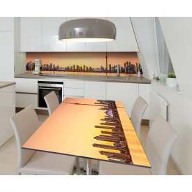 Наклейка 3Д виниловая на стол Zatarga «Азиатские небоскрёбы» 600х1200 мм для домов, квартир, столов, кофейн,