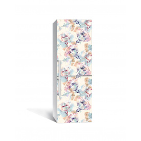 Наклейка на холодильник Zatarga «Квітковий гербарій» 650х2000 мм вінілова 3Д наклейка декор на кухню