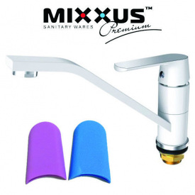 Змішувач для кухні ялинка на гайці 25см MIXXUS Tiger White білий Chr-004 ,