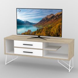 Тумба под телевизор Тиса Мебель ТВ-325 Дуб сонмоа Белый